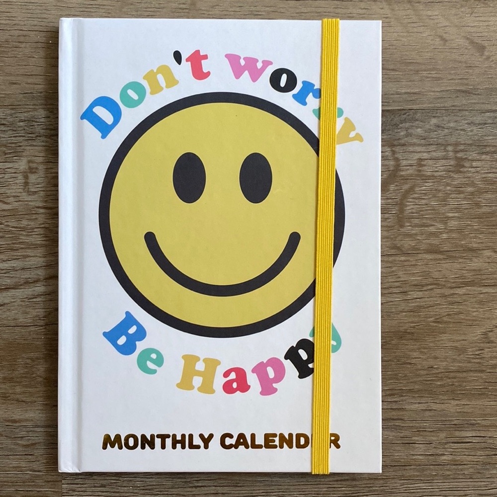 Smiley Happy Face Journal Notebook Monthly Calendar NWT